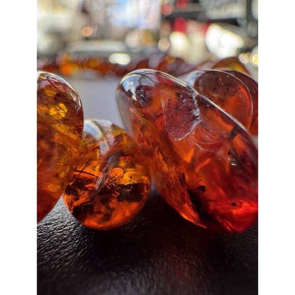 Vintage Baltic amber chips necklace Polished beads 20” - Picture 8 of 11